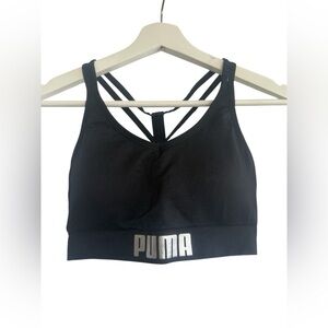 PUMA Womens Fitness Running Sports Bra Black Size Medium